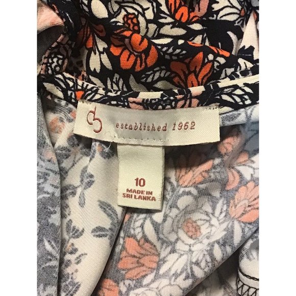 DB Established 1962 Womens BOHO Floral Sheer Sleeve Dress. Navy,peach,white sz10 - Picture 5 of 8